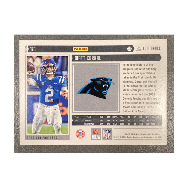 MATT CORRAL 2022 PANINI LUMINANCE COOPER ROOKIE /249