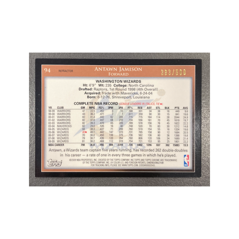 ANTAWN JAMISON 2009-10 TOPPS CHROME REFRACTORS 393/500