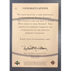ANTAWN JAMISON 1998-99 UD SP ROOKIE EDITION AUTO