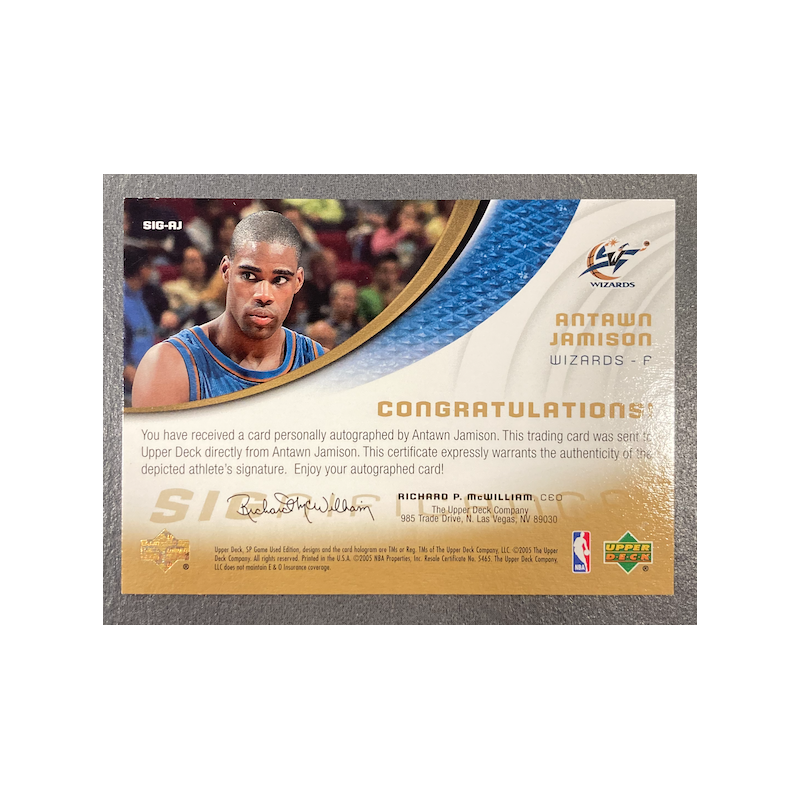 ANTAWN JAMISON 2004-05 UD SP GAME USED AUTO GOLD 09/10