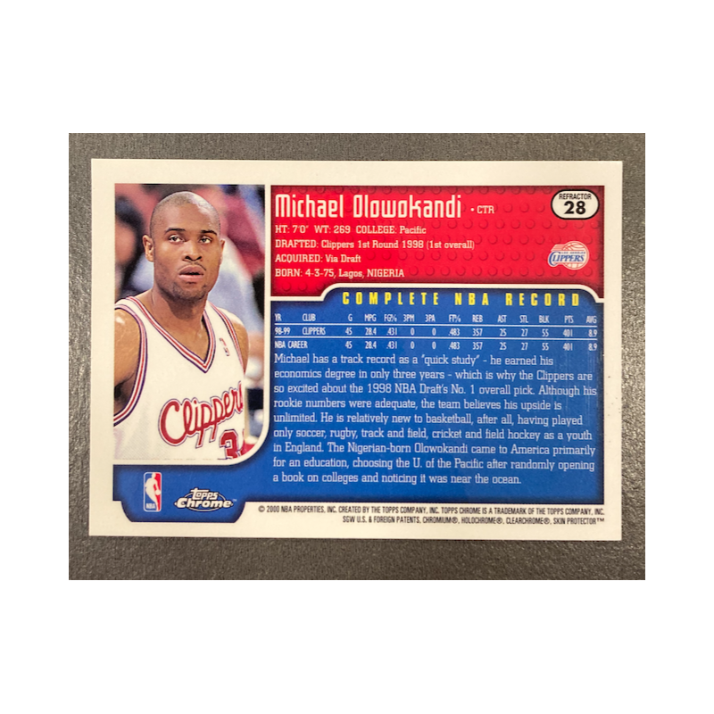 MICHAEL OLOWOKANDI 1999-00 TOPPS CHROME REFRACTOR 28