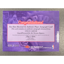 VINCE CARTER 2004 FLEER AUTHENTIC PLAYER AUTOGRAPH 026/300