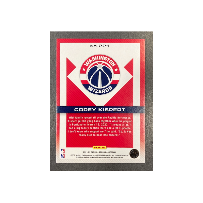 COREY KISPERT 2021-22 PANINI RECON ROOKIE RED HOLO /199