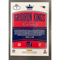 TOM BRADY 2016 DONRUSS OPTIC GRIDIRON KINGS BLUE /149