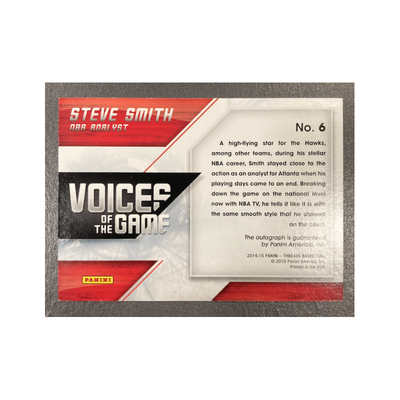 STEVE SMITH 2014-15 PANINI THREADS VOICES OF THE GAME AUTO 229/299