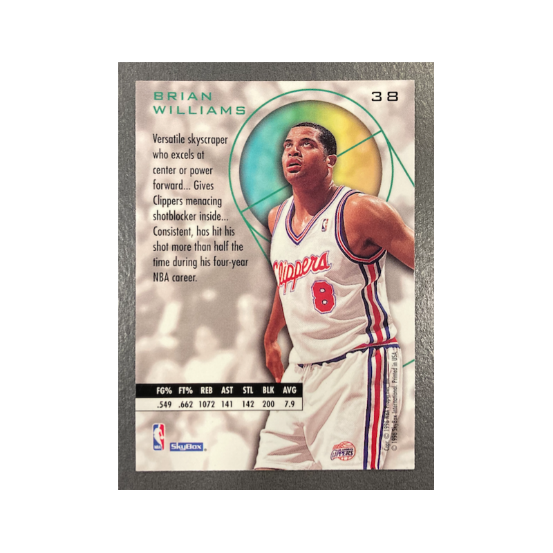 BRIAN WILLIAMS 1995-96 SKYBOX E-XL BLUE 38