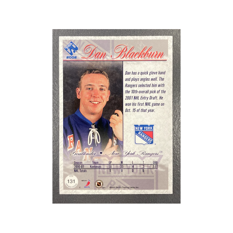 DAN BLACKBURN 2001-02 PACIFIC PRIVATE STOCK RC 349/414