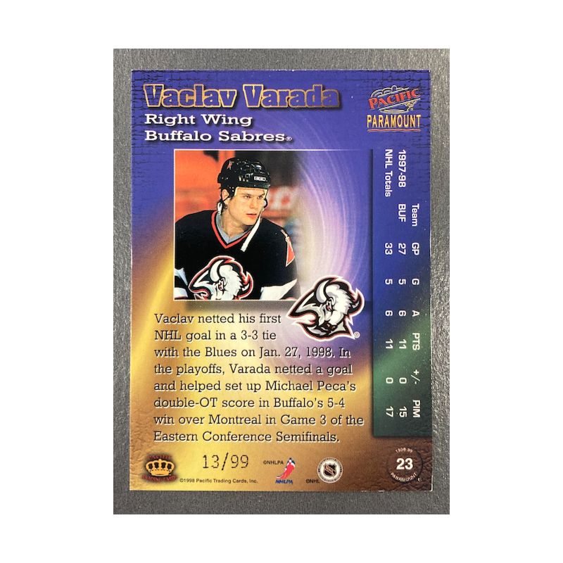 VACLAV VARADA 1998-99 PACIFIC PARAMOUNT HOLO ELECTRIC 13/99