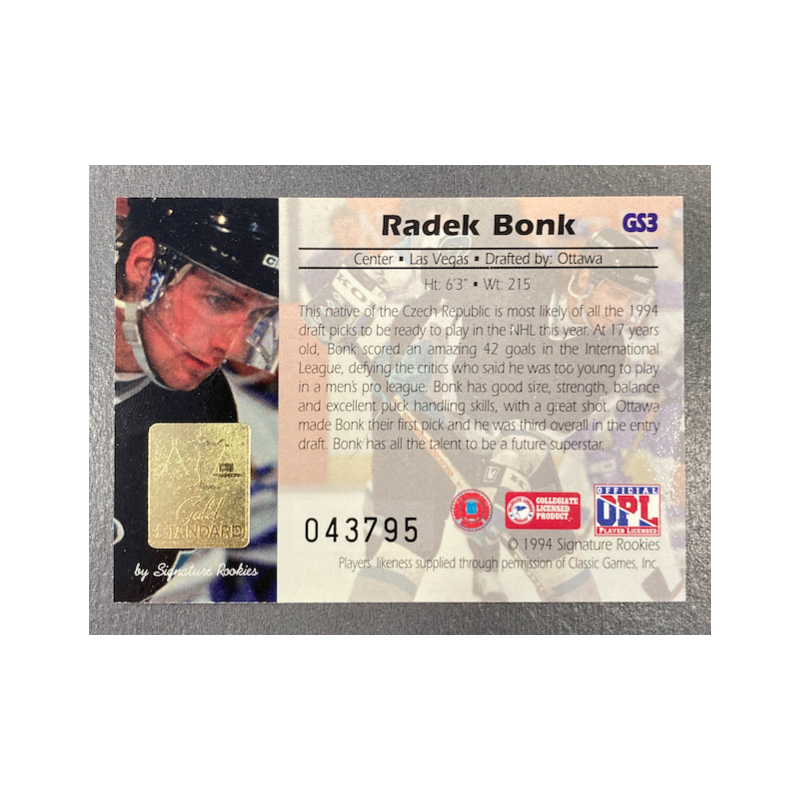 RADEK BONK 1994 SIGNATURE ROOKIE GOLD STANDARD 043795