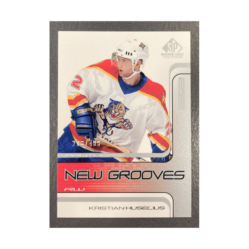 KRISTIAN HUSELIUS 2001-02 UD SP GAME USED NEW GROOVES RC 218/499