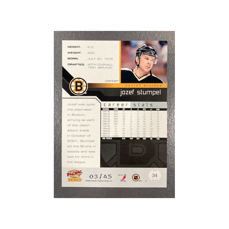 JOZEF STUMPEL 2002-03 PACIFIC BLUE 03/45
