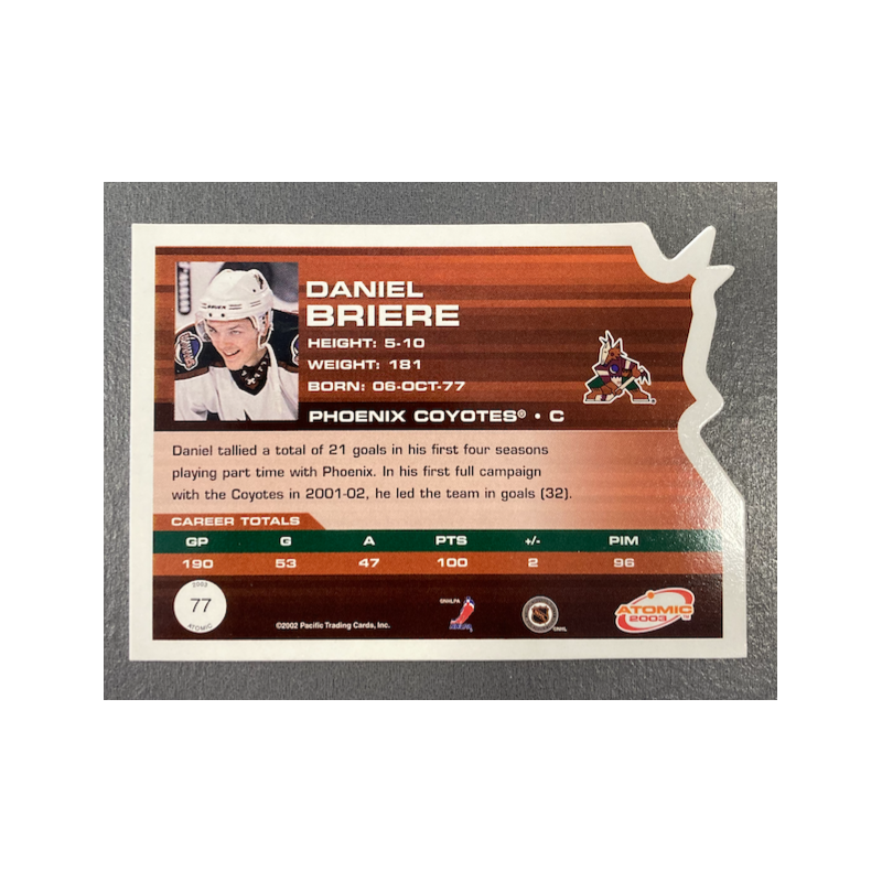 DANIEL BRIERE 2002-03 PACIFIC ATOMIC GOLD 94/99