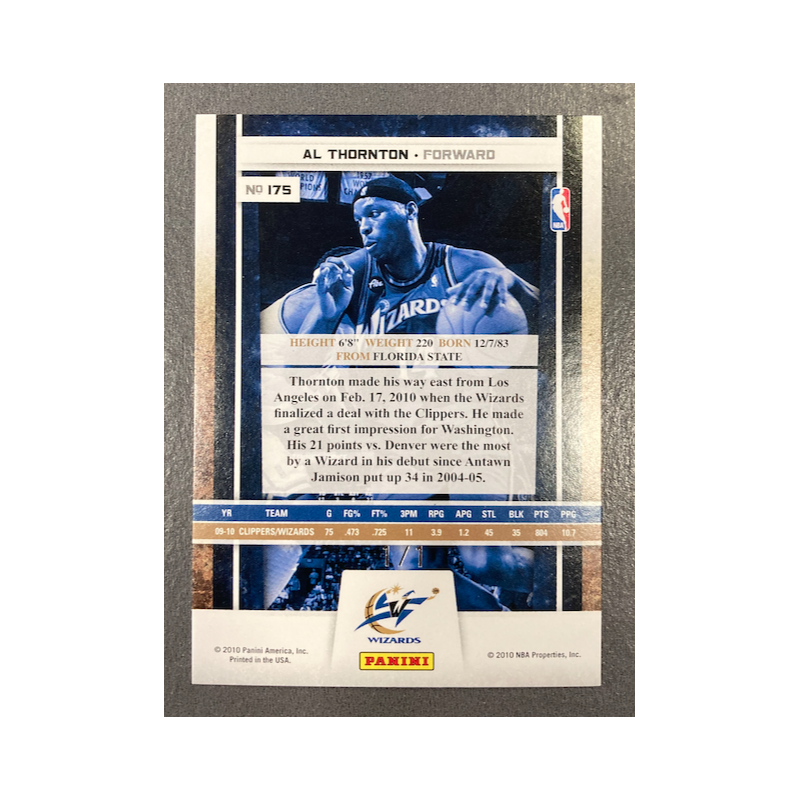 AL THORNTON 2009-10 PANINI SEASON UPDATE PLATINUM 1/1