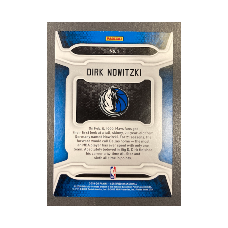 DIRK NOWITZKI 2019-20 PANINI CERTIFIED RECORD BREAKERS