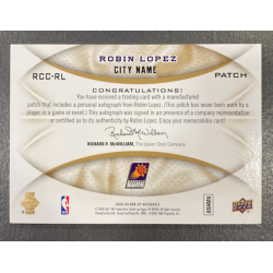 ROBIN LOPEZ 2008-09 UD SP AUTHENTIC RECRUITING CLASS CITY NAME LETTER "H" 1/1
