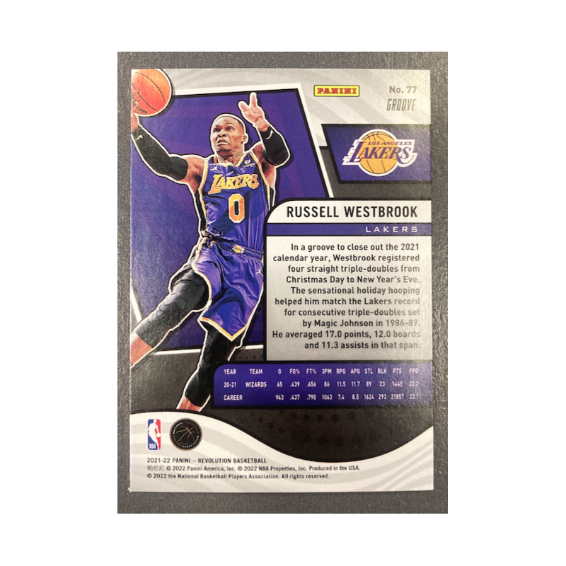 RUSSELL WESTBROOK 2021-22 PANINI REVOLUTION GROOVE