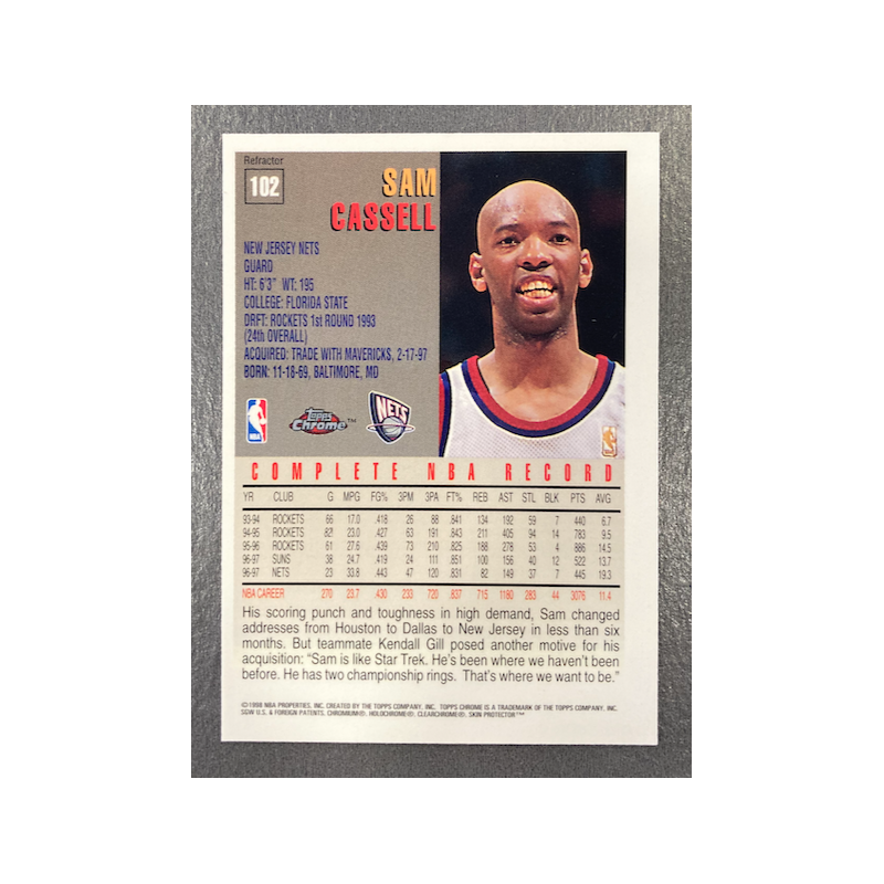 SAM CASSELL 1997-98 TOPPS CHROME REFRACTOR 102