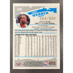 CHRIS WEBBER 2005-06 TOPPS CHROME REFRACTOR 069/999