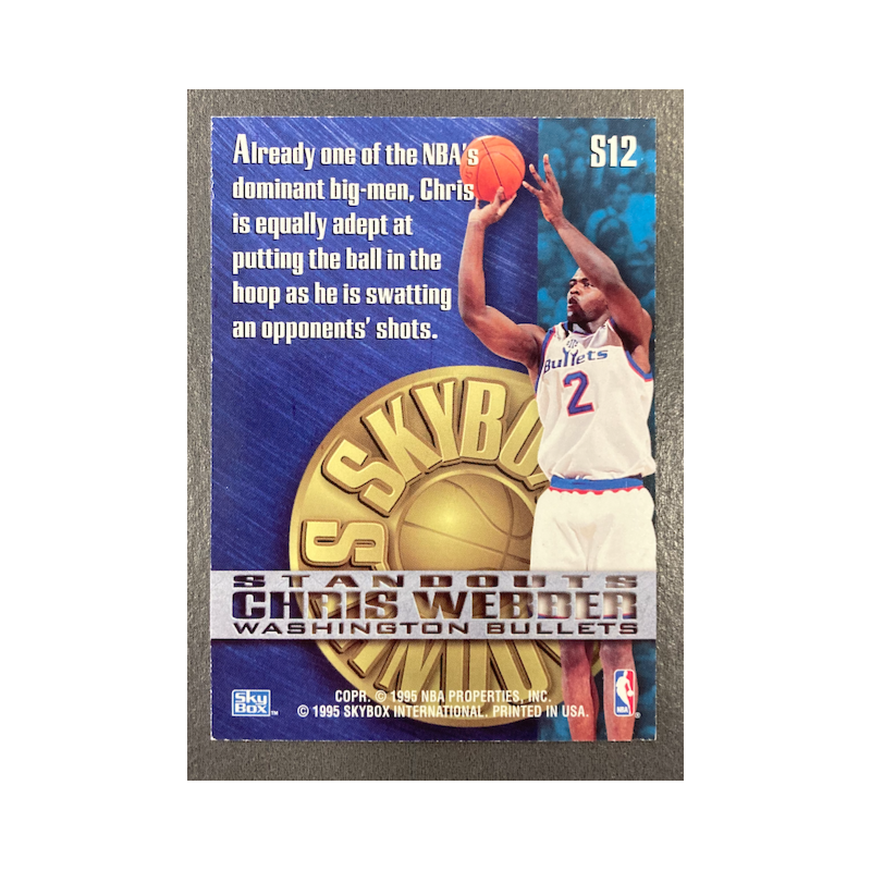 CHRIS WEBBER 1995-96 SKYBOX PREMIUM STANDOUTS S12 - EXMT CONDITION