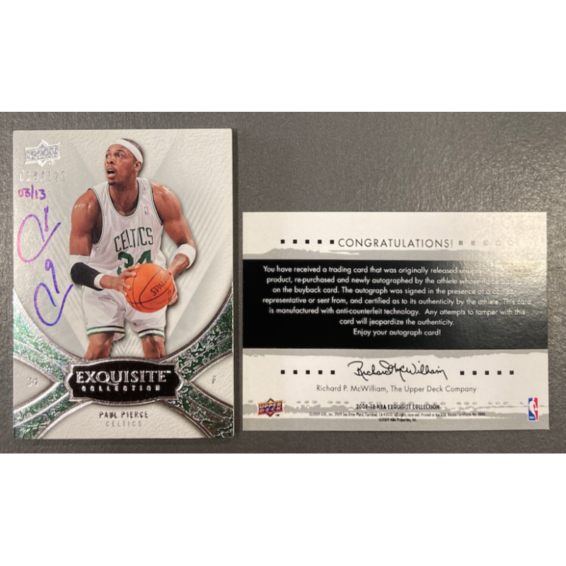 PAUL PIERCE 2009-10 EXQUISITE BUYBACK AUTO 03/13 ON EXQUISITE 08-09