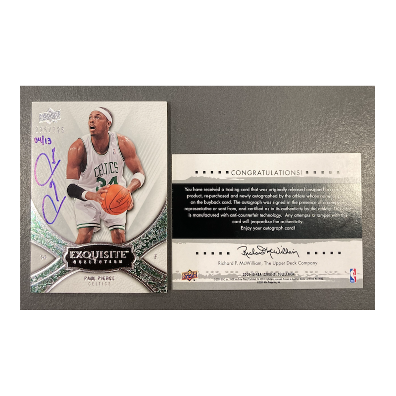 PAUL PIERCE 2009-10 EXQUISITE BUYBACK AUTO 04/13 ON EXQUISITE 08-09