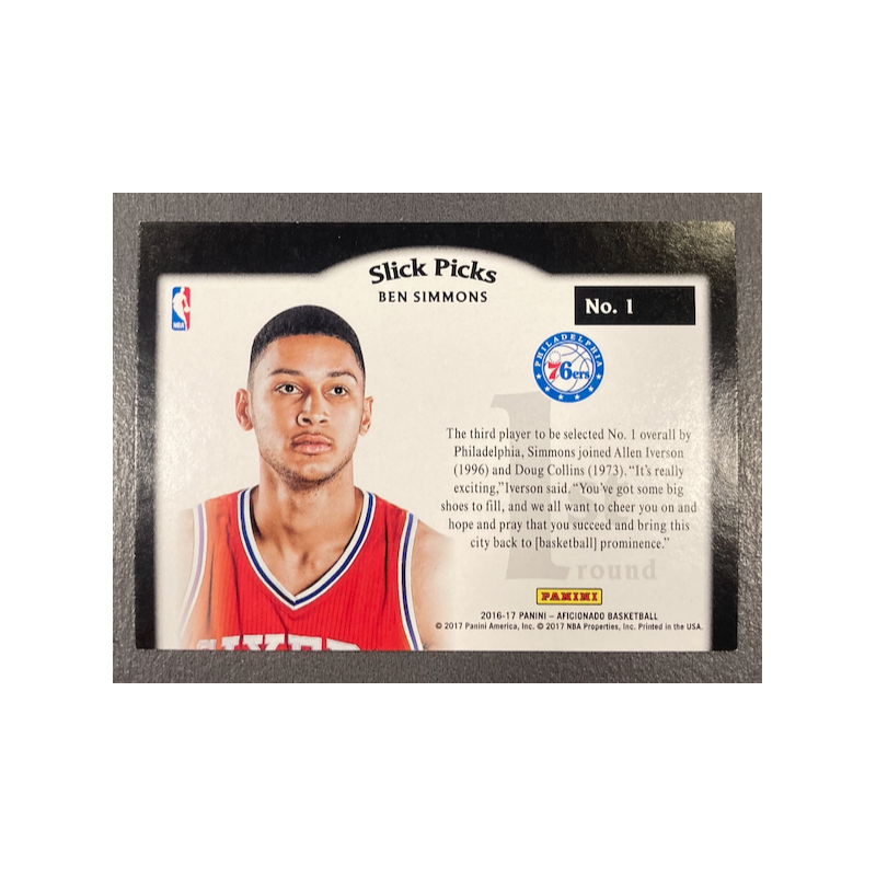 BEN SIMMONS 2016-17 PANINI AFICIONADO SLICK PICKS ROOKIE