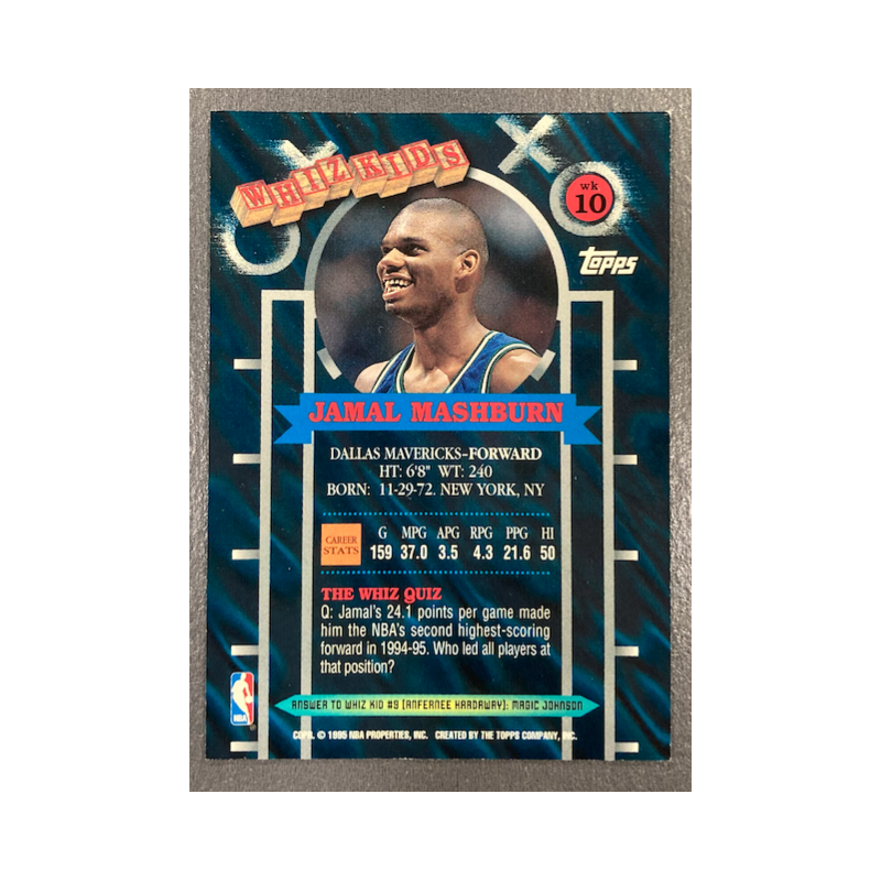 JAMAL MASHBURN 1995-96 TOPPS WHIZ KIDS WK10