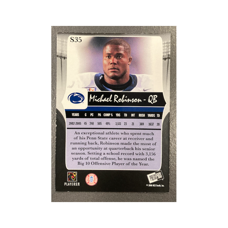 MICHAEL ROBINSON 2006 PRESS PASS LEGENDS SILVER 025/499 - EXMT CONDITION
