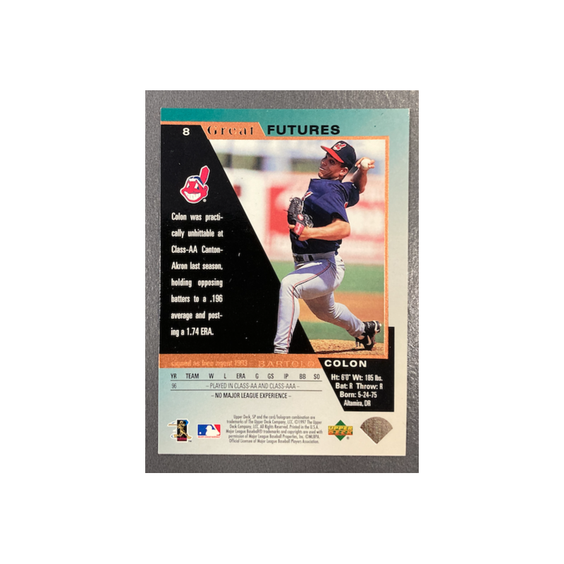 BARTOLO COLON 1997 UPPER DECK SP GREAT FUTURES