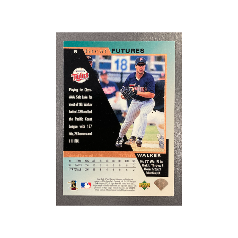 TODD WALKER 1997 UPPER DECK SP GREAT FUTURES