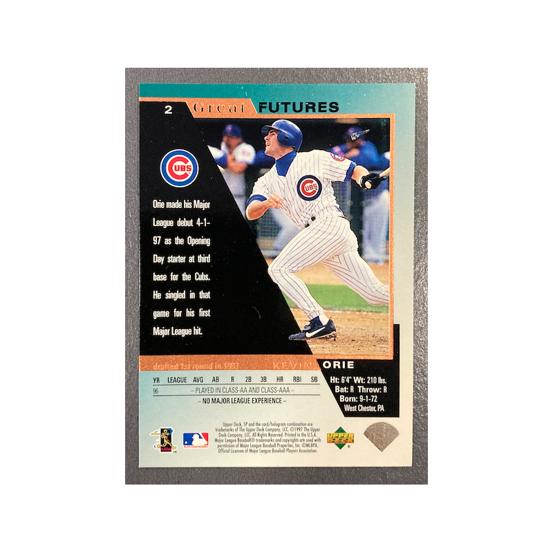 KEVIN ORIE 1997 UPPER DECK SP GREAT FUTURES