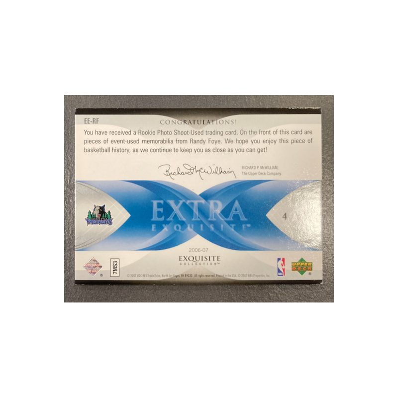 RANDY FOYE 2006-07 EXQUISITE QUAD JERSEY /25 - EXMT CONDITION