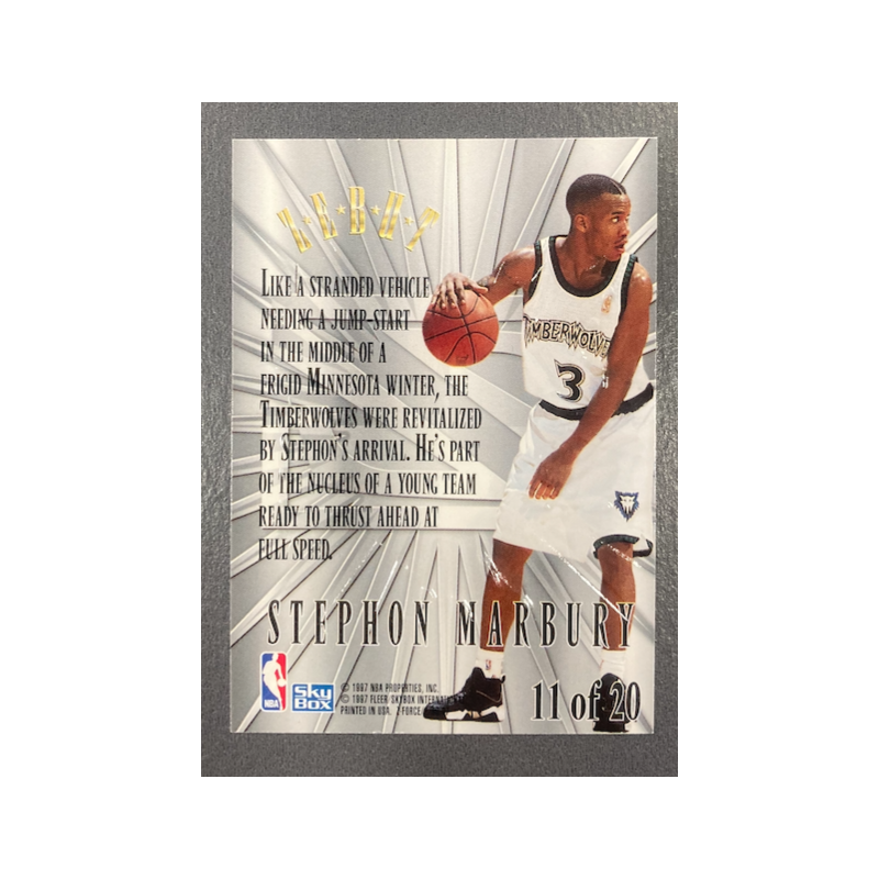 STEPHON MARBURY 1996-97 SKYBOX Z-FORCE ZEBUT 11