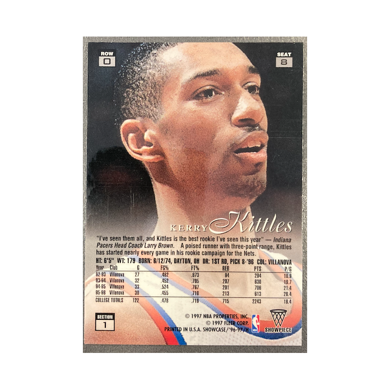 KERRY KITTLES 1996-97 FLAIR SHOWCASE ROOKIE ROW 0