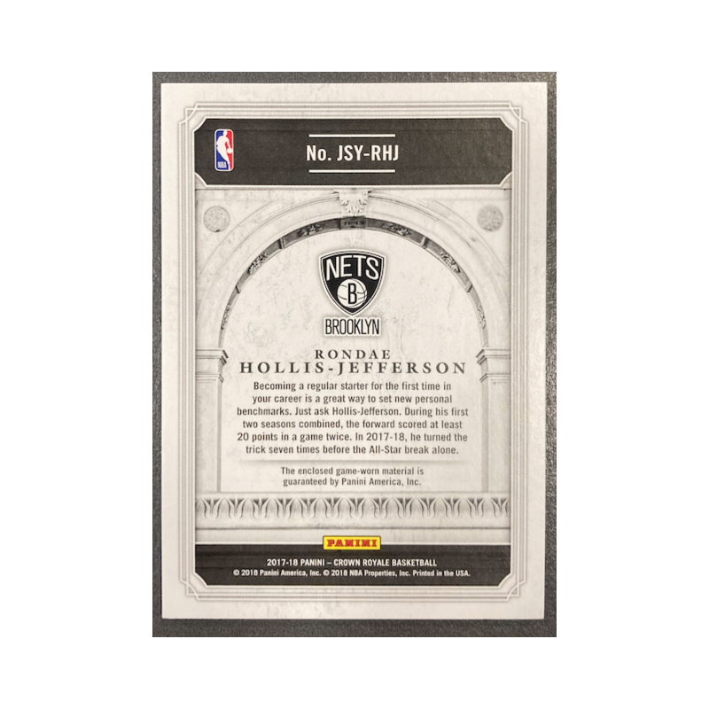 RONDAE HOLLIS-JEFFERSON 2017-18 PANINI CROWN ROYALE JERSEY 128/249
