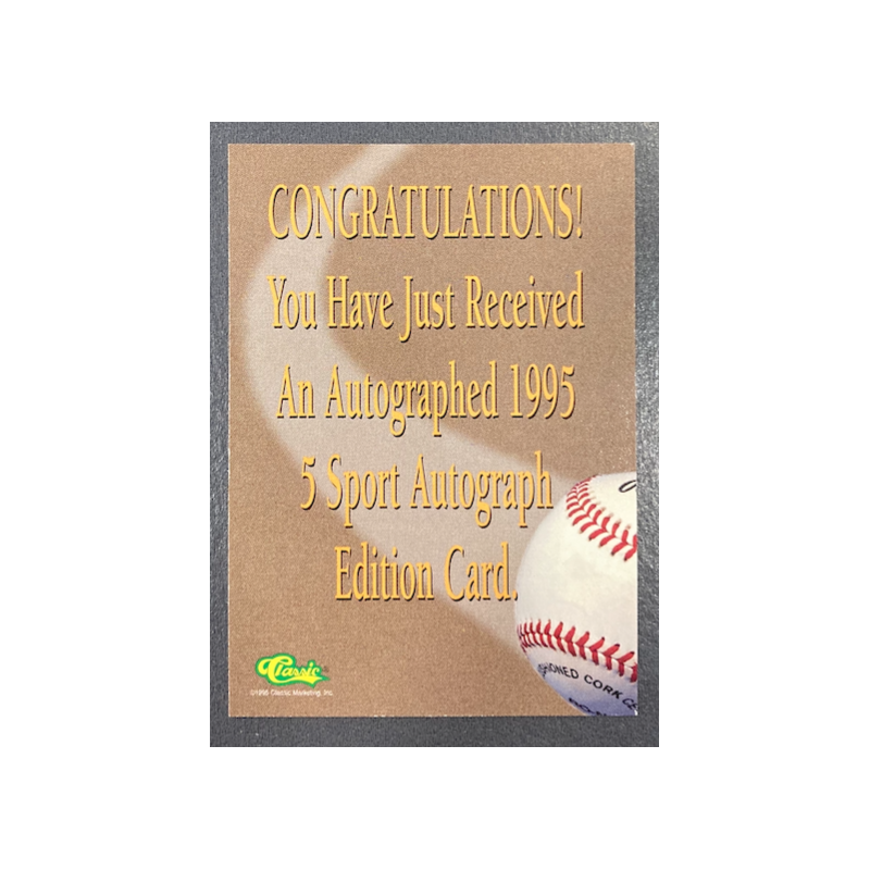 DUSTIN HERMANSON 1995 CLASSIC FIVE SPORT AUTOGRAPH