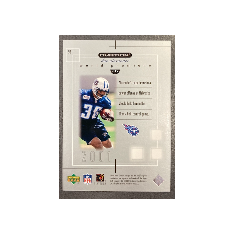 DAN ALEXANDER 2001 UPPER DECK OVATION ROOKIE 100/700