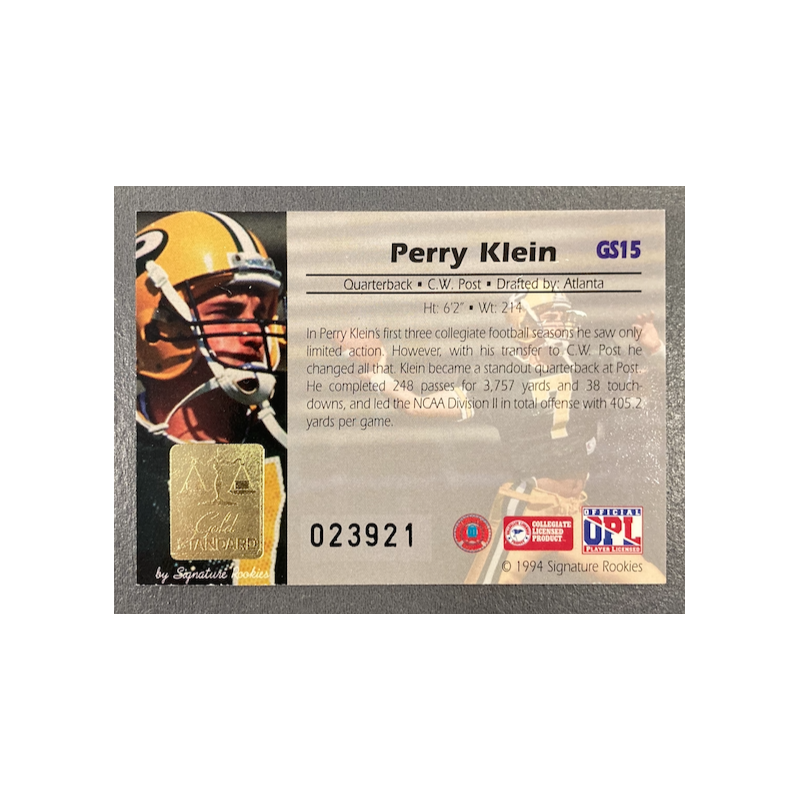 PERRY KLEIN 1994 SIGNATURE ROOKIES GOLD STANDARD FACSIMILE GS15