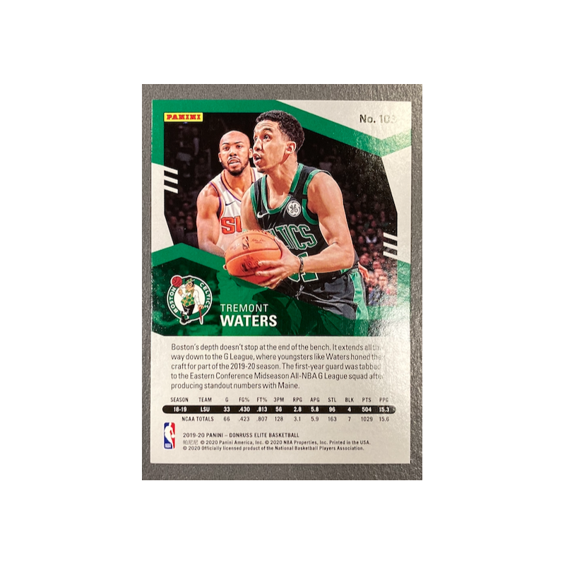 TREMONT WATERS 2019-20 PANINI ELITE ASPIRATIONS 38/49