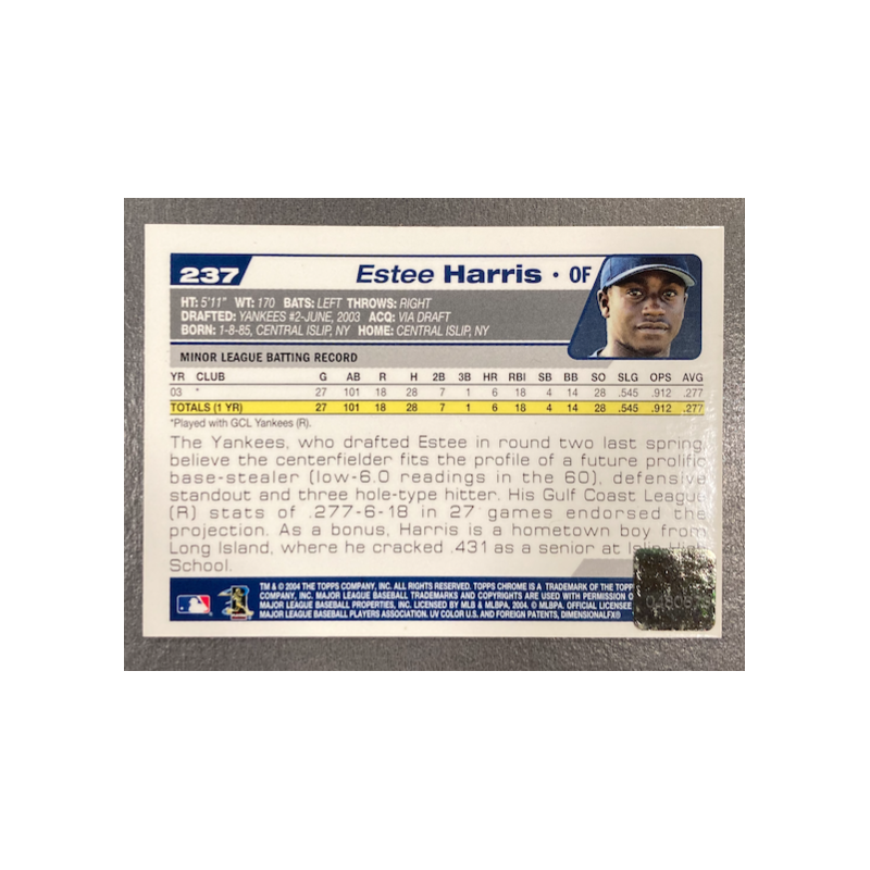 ESTEE HARRIS 2004 TOPPS CHROME AUTO 237