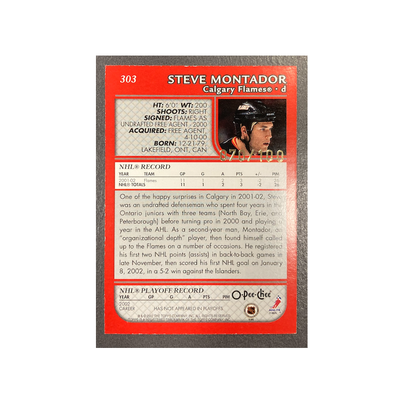 STEVE MONTADOR 2002-03 TOPPS O-PEE-CHEE RED 70/100