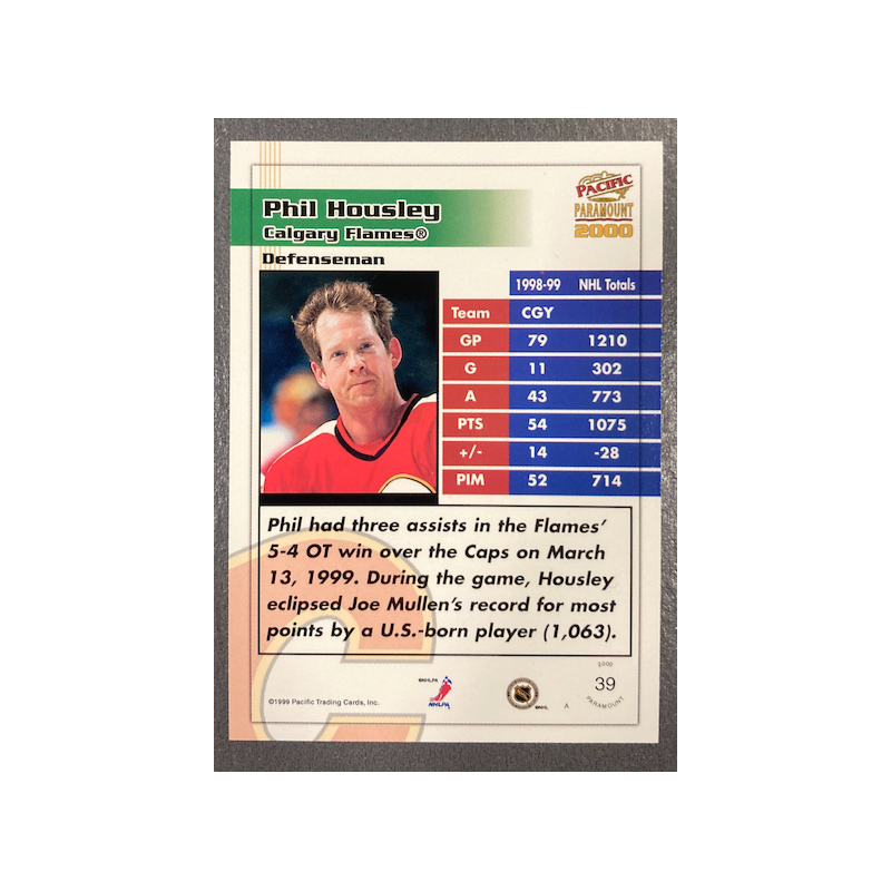 PHIL HOUSLEY 1999-00 PACIFIC PARAMOUNT HOLOGRAPHIC SILVER 97/99