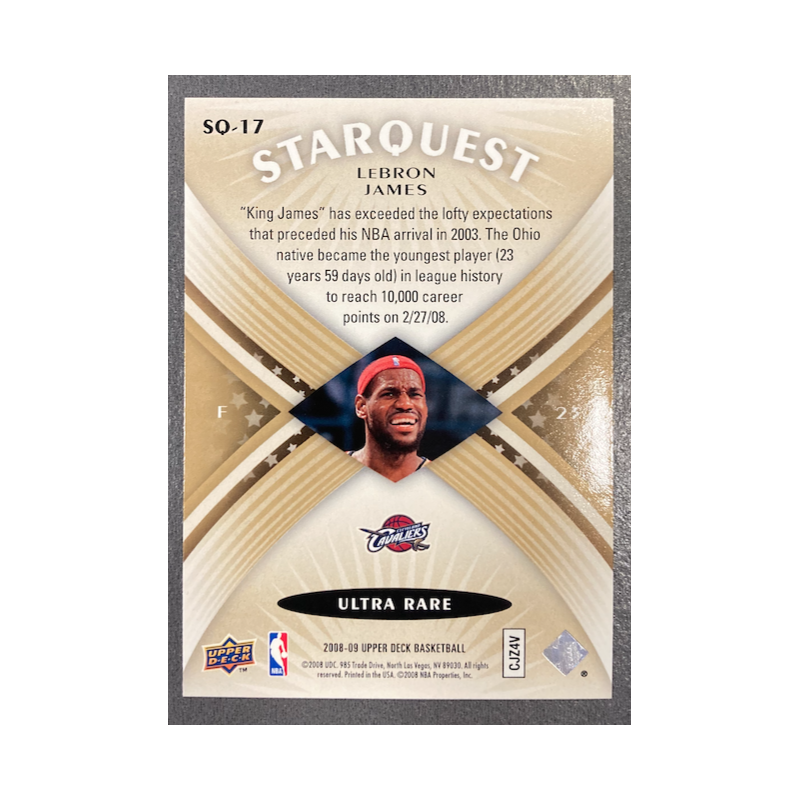 LEBRON JAMES 2008-09 UD STARQUEST SQ17 ULTRA RARE