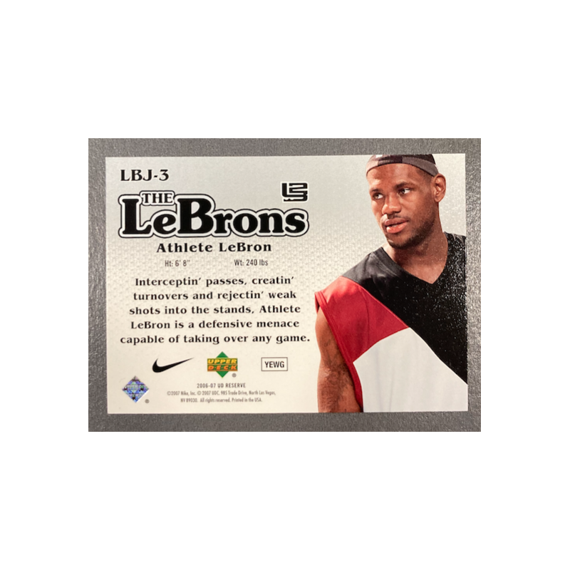 LEBRON JAMES 2006-07 UD RESERVE THE LEBRONS LBJ-3