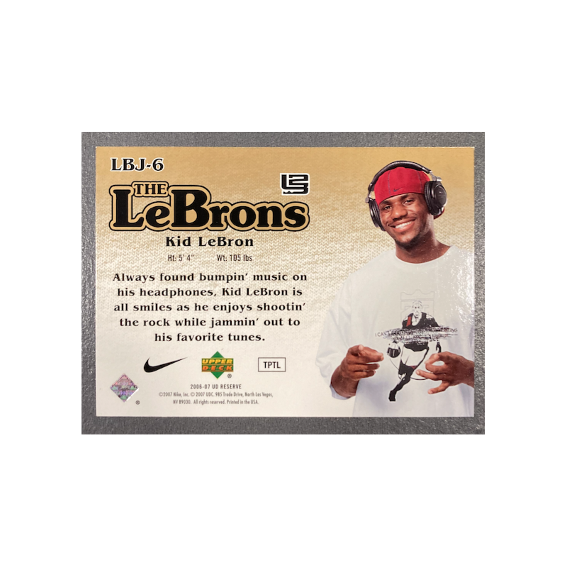 LEBRON JAMES 2006-07 UD RESERVE THE LEBRONS LBJ-6