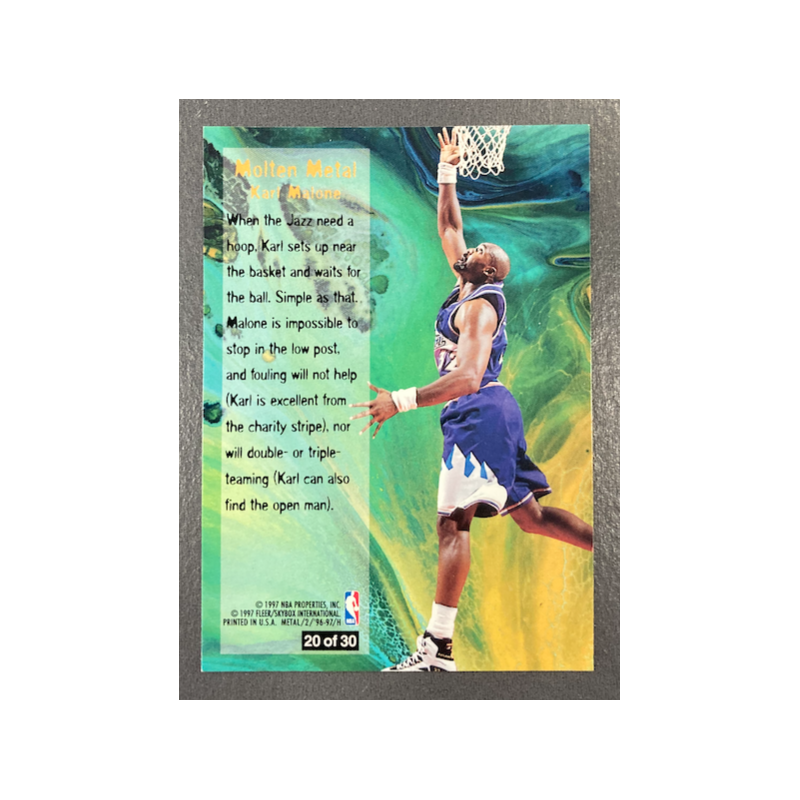 KARL MALONE 1996-97 FLEER METAL MOLTEN METAL