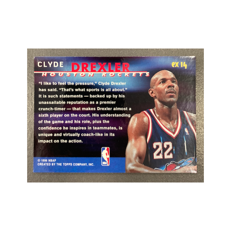 CLYDE DREXLER 1995-96 TOPPS GALLERY EXPRESSIONISTS EX14