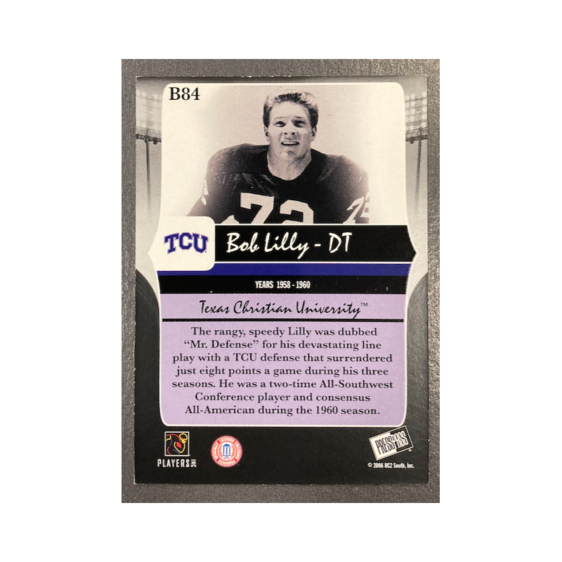 BOB LILLY 2006 PRESS PASS LEGENDS BRONZE 894/999