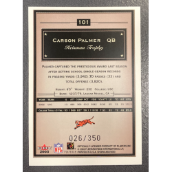 CARSON PALMER 2003 FLEER SHOWCASE AVANT CARD ROOKIE 26/350