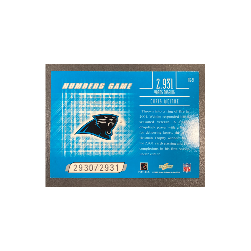 CHRIS WEINKE 2002 SCORE NUMBERS GAME 2930/2931